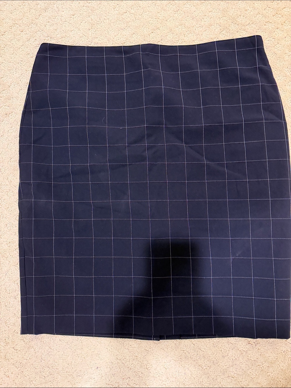 Ann Taylor Navy Windowpane Pencil Skirt